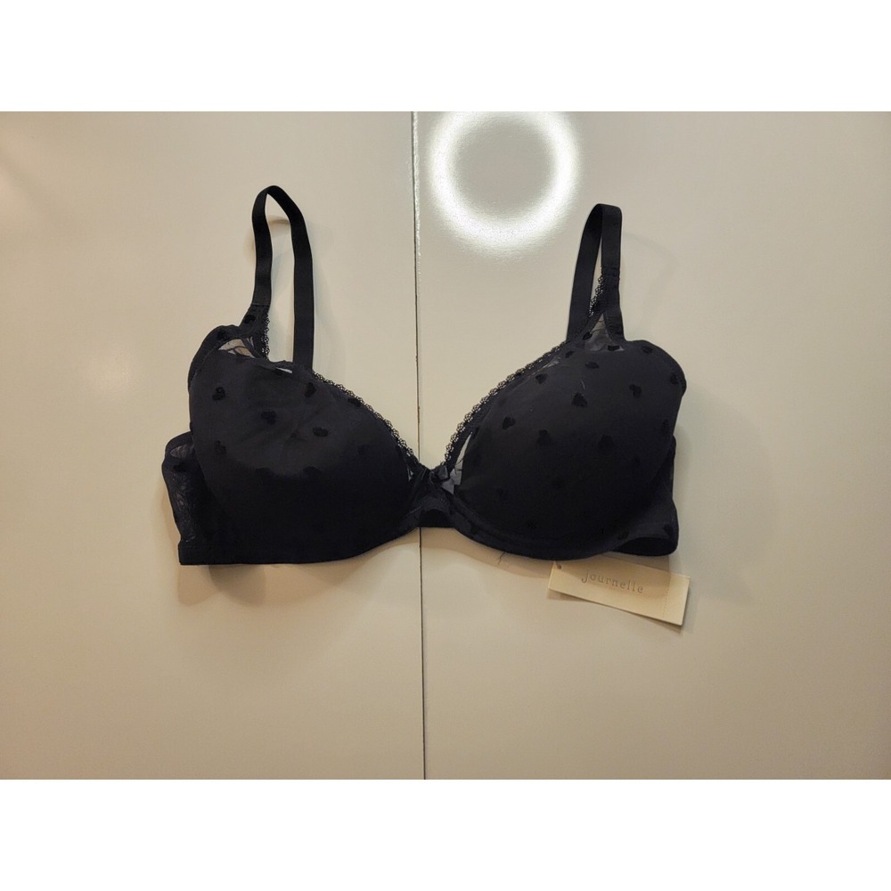 journelle bra Victoire Plunge Black With Black Polka Dot 38C Bra